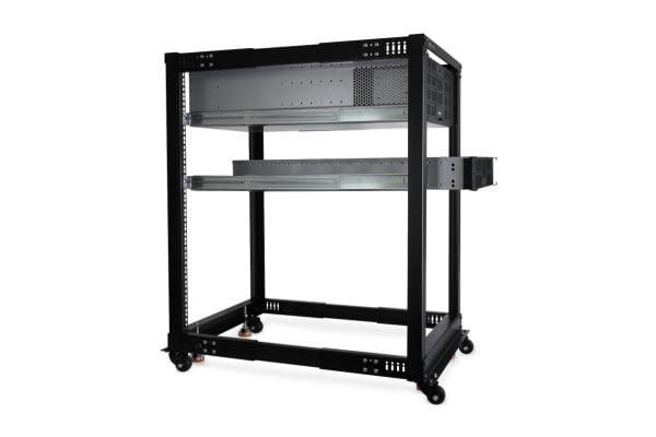 Alphacool ES 19" Open Frame Server Rack 18U säädettävä syvyys (13737)