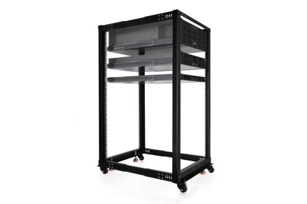 Alphacool ES 19" Open Frame Server Rack 25U säädettävä syvyys (13738)
