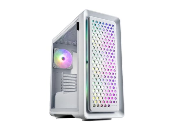 FSP CUT593P - FT - ATX - sidepanel med vindu (herdet glass) - ingen strømforsyning (ATX) - hvit - USB/lyd