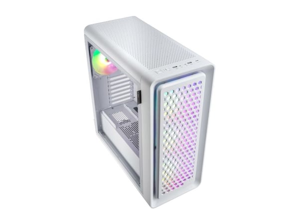 FSP CUT593P - FT - ATX - sidepanel med vindu (herdet glass) - ingen strømforsyning (ATX) - hvit - USB/lyd