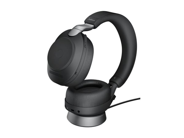 Jabra Evolve2 85 UC Stereo - Headset - fullstorlek - Bluetooth - trådlös, kabelansluten - aktiv brusradering - 3,5 mm kontakt - ljudisolerande - svart