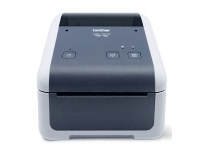 Brother TD-4210D - Etikettskriver - direktetermisk - Rull (11,8 cm) - 203 dpi - inntil 127 mm/sek - USB 2.0, seriell - hvit, grå