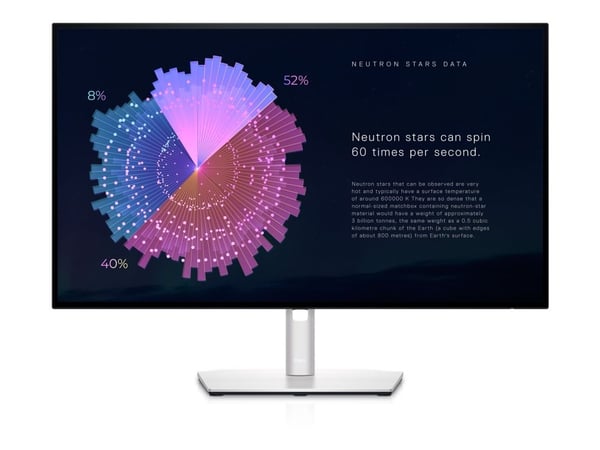 Dell UltraSharp U2722DE - LED-skjerm - 27" - 2560 x 1440 QHD @ 60 Hz - IPS - 350 cd/m² - 1000:1 - 5 ms - HDMI, DisplayPort, USB-C - med 3 years Bas...