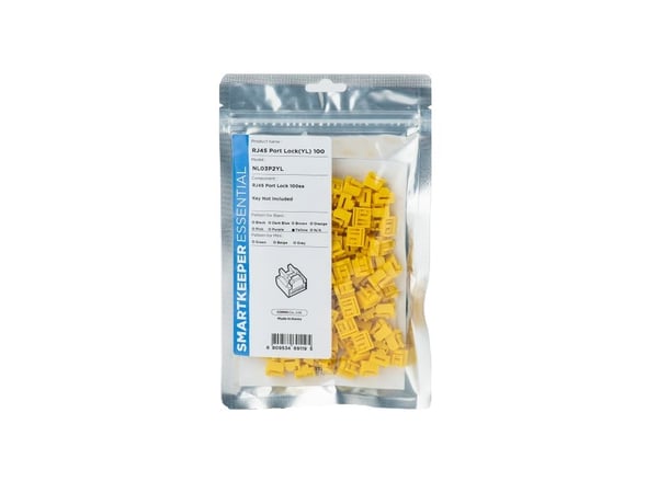Smartkeeper NL03P2YL, Portblokker, RJ-45, Gult, 1 stykker, Polybag, 130 mm