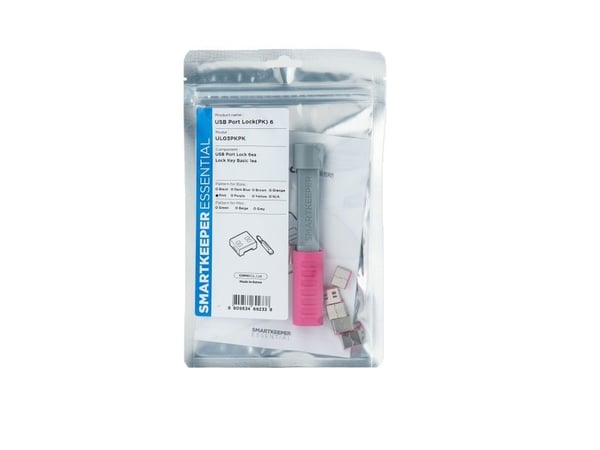 Smartkeeper SMARTKEEPER Basic USB-portlås 6 - 1x nøkkel + 6x plugg, rosa