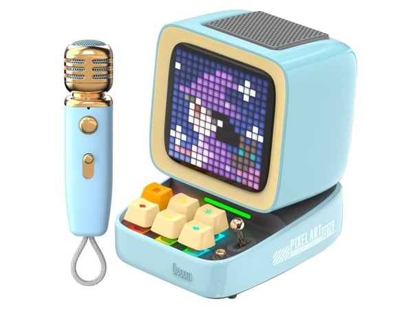 Divoom Ditoo-Mic Mini, 15 W, Trådløs, Bærbar monohøyttaler, Blå, Mobiltelefon/Smart-telefon, MicroSD (TransFlash)