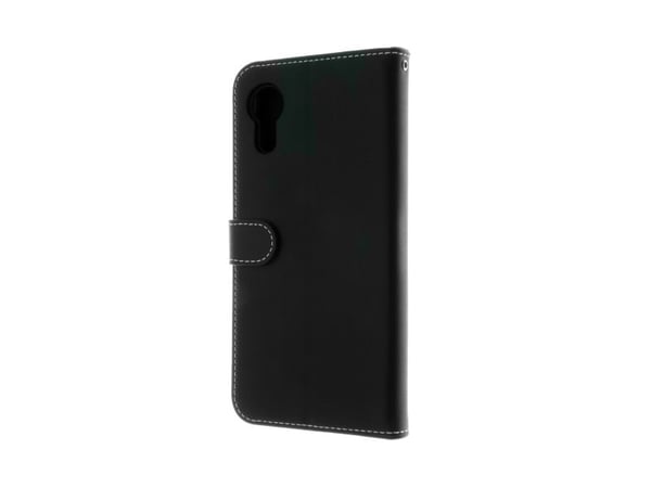 Insmat Exclusive - Lommebok for mobiltelefon - ekte skinn, kartong+papir, polyuretan, termoplast-polyuretan (TPU) - svart - for Samsung Galaxy XCover7