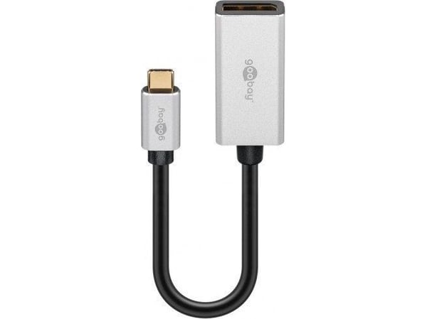 Goobay 60195, 0,15 m, USB Type-C, DisplayPort, uros, naaras, suora, suora