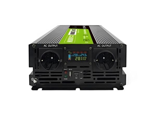 Green Cell - DC-AC-omriktare - DC 24 V - 3000 watt - utgångskontakter: 2 - svart