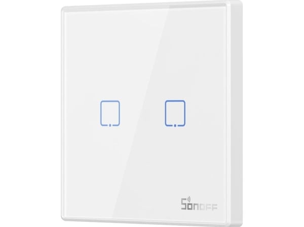 Sonoff T2EU2C-RF, Hvit, Plast, Veggmontering, 0.433 GHz, 86 mm, 9 mm