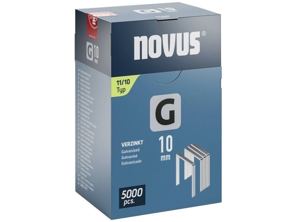 Novus flattrådstifter G type 11 10 mm 5000 stk. 042-0767 Mål (L x B) 10 mm x 10,6 mm (042-0767)