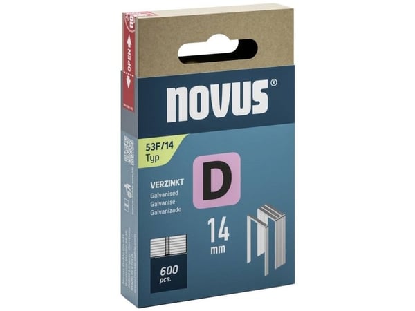 Platta trådklämmor - typ 53 F 600 st Novus 042-0792 Mått (L x B) 14 mm x 11,3 mm