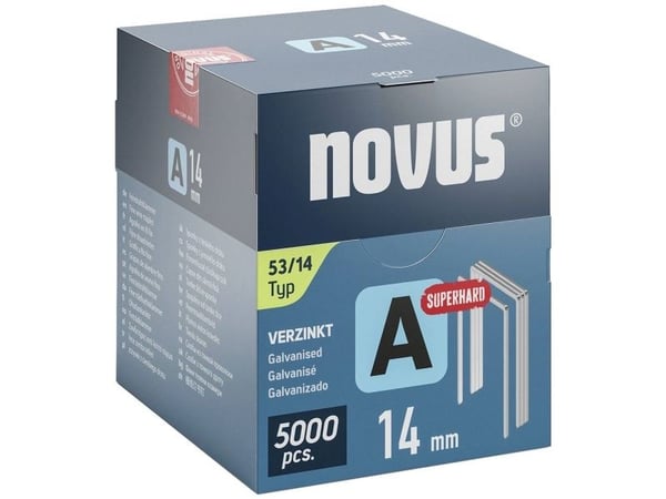 Novus fin trådstifter A type 53 14 mm 5000 stk. 042-0764 Mål (L x B) 14 mm x 11,3 mm (042-0764)