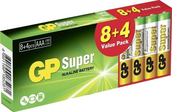 GP Super AAA-batteri / R03 12 szt.