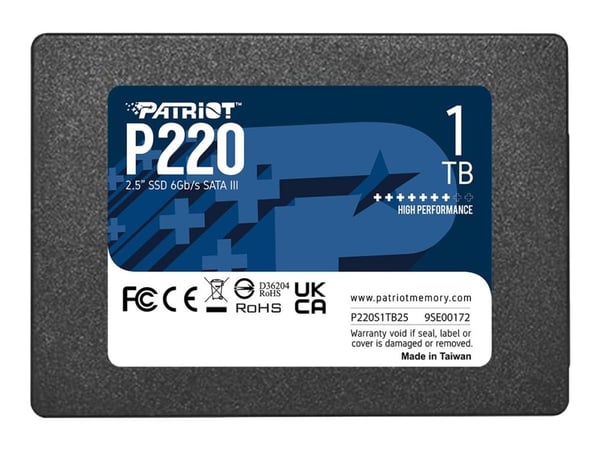 Patriot P220 - SSD - 1 TB - intern - 2.5" - SATA 3Gb/s