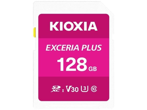 KIOXIA EXCERIA PLUS - Flashminnekort - 128 GB - Video Class V30 / UHS-I U3 / Class10 - SDXC UHS-I