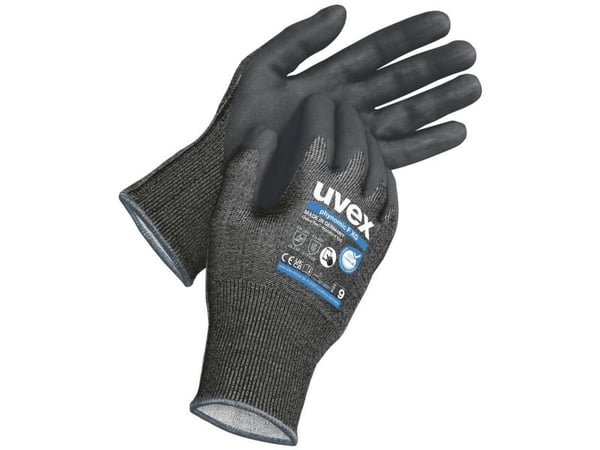 Uvex phynomic F XG, Fabrikkhansker, Sort, Voksen, Voksen, Unisex, Kuttbestandig