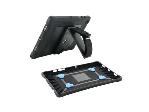 Mobilis PROTECH - Baksidedeksel for nettbrett - med stativ og håndstropp, forsterket - svart - for Apple 10.9-inch iPad (10. generasjon)