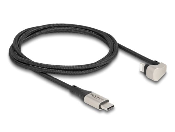 DeLOCK 80025, 1 m, Lightning, USB C, Uros, Uros, musta, Hopea