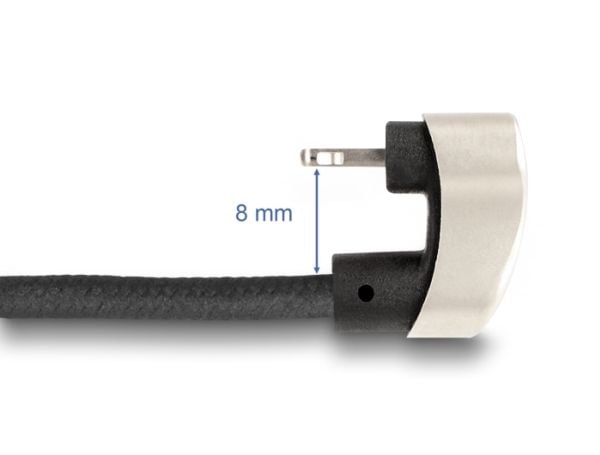 Delock - Lightning-kabel - Lightning hann vinklet til 24 pin USB-C hann - 2 m - MFI-sertifisert - svart/sølv - vinklet, up to 480 Mbps