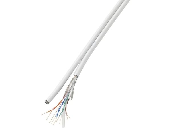TRU COMPONENTS 1567362 Strømkabel CAT 6 SF/UTP 8 x 2 x 0,196 mm² Hvid 100 m