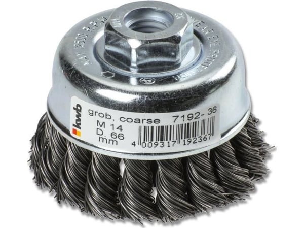 kwb 719236, Kopp stålbørste, 1,4 cm, 6,6 cm, 0,5 mm, Metall, Stein, Metall