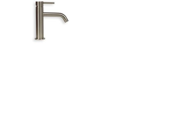 BLUE LABEL Etgrebs håndvaskarmatur uden bundventil - kold start funktion & 3/8" tilslutningsslanger - børstet nikkel