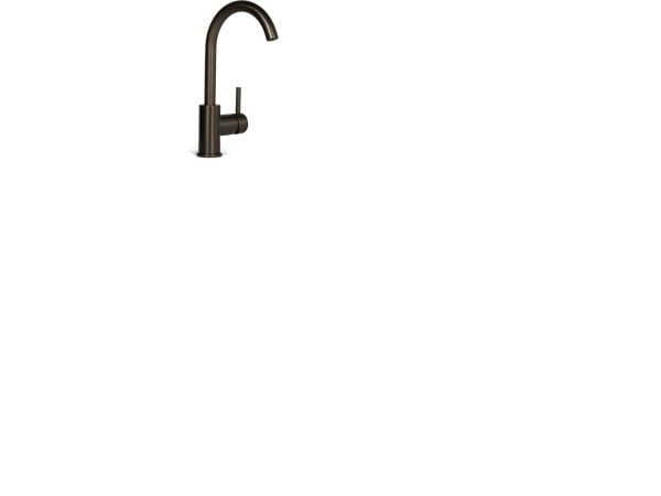BLUE LABEL Etgrebs håndvaskarmatur uden bundventil - kold start funktion & 3/8" tilslutningsslanger - gun metal - med drejbar C tud