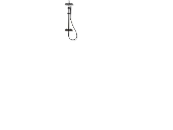 BLUE LABEL Brusesystem med Ø250 mm hovedbruser samt termostatarmatur - inklusiv koblinger og rosetter - gun metal