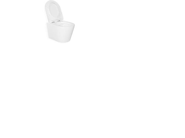 BLUE LABEL Rimfree hængeskål inklusiv toiletsæde med Soft Close & Quick Release funktion - boltafstand 180 mm - dybde 490 mm