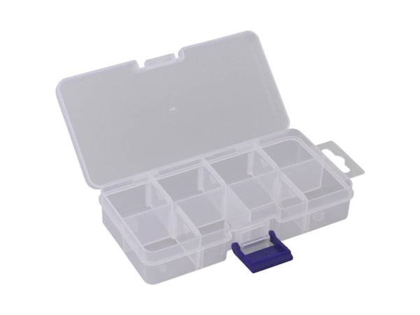 Quadrios 23SA083 Sortimentslåda (L x B x H) 13,6 x 7 x 2,7 cm Antal fack: 8 Variabel indelning Innehåll 1 st