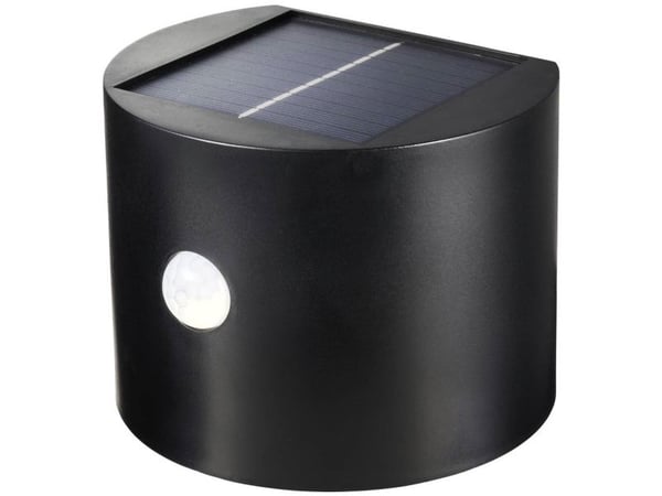 Sygonix SY-5770788 solcelle utendørs vegglampe med bevegelsessensor LED (RGB), svart