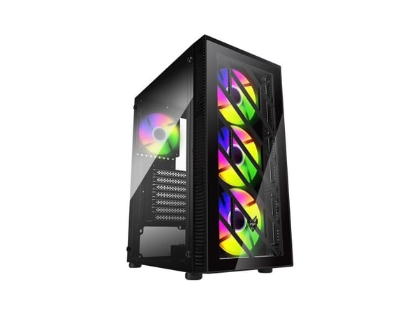 FSP CMT192, Midi Tower, PC, Svart, ATX, micro ATX, Mini-ITX, SPCC, Härdat glas, Multi