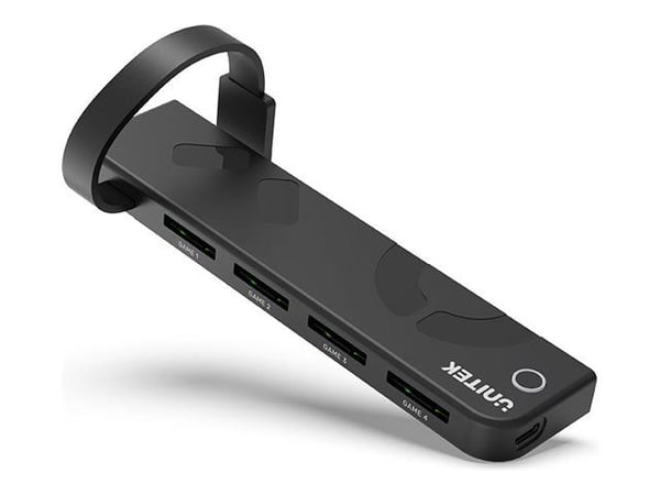 Unitek - USB-hub / minnekortleser for spillkonsoll - 4-in-1 - svart
