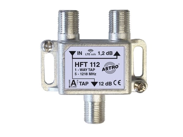 Astro HFT 112, kaapelin jakaja, 5 - 1218 MHz, nikkeli, A, 12 dB