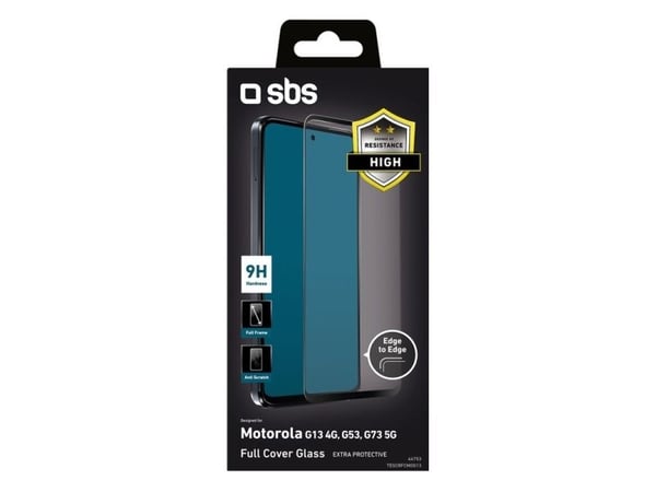 SBS TESCRFCMOG13, Motorola, Moto G13 4G, Moto G53, Moto G73 5G, Støtbestandig, Støvresistent, Ripebestandig, Sjokkresistent, Sort, Gjennomsiktig, 1...
