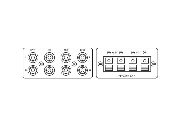 Monacor SA-250/SW, 2 kanaler, Rack-montering, Sort