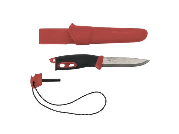 Morakniv Companion Spark, Camper/scout, Drop punkt, Rustfritt stål, Rød, 1 verktøy, 22,3 cm