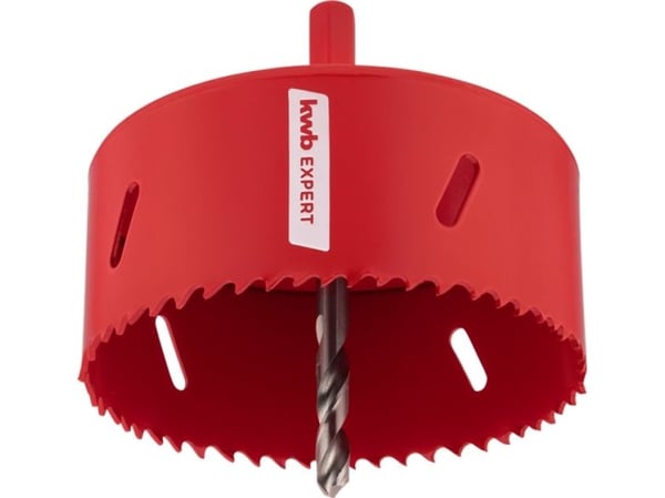 kwb 598745, Single/enkelt, Drill, Akryl, Aluminium, Metall, Gipsplater, Plast, Mykt tre, Tre, Rød, Rustfritt stål, Bimetall, Høy-Hastighets Stål (H...