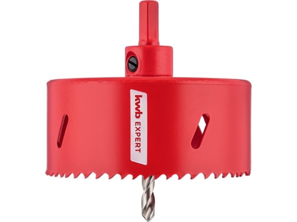 kwb 598722, Single/enkelt, Drill, Akryl, Aluminium, Metall, Gipsplater, Plast, Mykt tre, Tre, Rød, Rustfritt stål, Bimetall, Høy-Hastighets Stål (H...