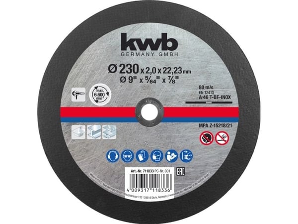 kwb 711811, Kappeskive, Rustfritt stål, Stål, Alle merker, 2,22 cm, 11,5 cm, Rustfritt stål