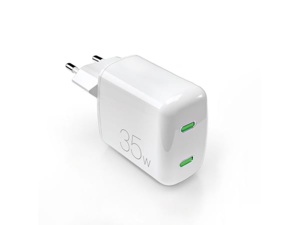 PURO MiniPro seinälaturi GaN - Virtalaturi 2 x USB-C 35W PD (valkoinen)