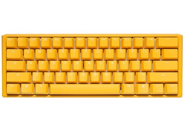 Ducky One 3 Mini Yellow, Koblet med ledninger (ikke trådløs), USB, Mekanisk nøkkelbryter, QWERTY, RGB LED, Gult