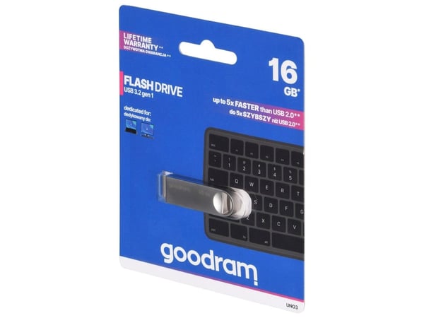 GOODRAM FLASHDRIVE 16GB UNO3 SILVER USB 3.2 Gen 1