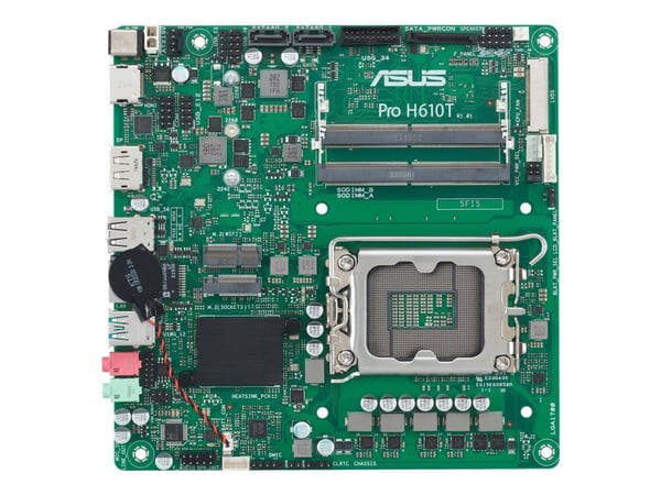 ASUS Pro H610T-CSM - Hovedkort - mini-ITX - LGA1700-sokkel - H610 Chipset - USB 3.2 Gen 2, USB 3.2 Gen 1 - Gigabit LAN - innbygd grafikk (CPU kreve...