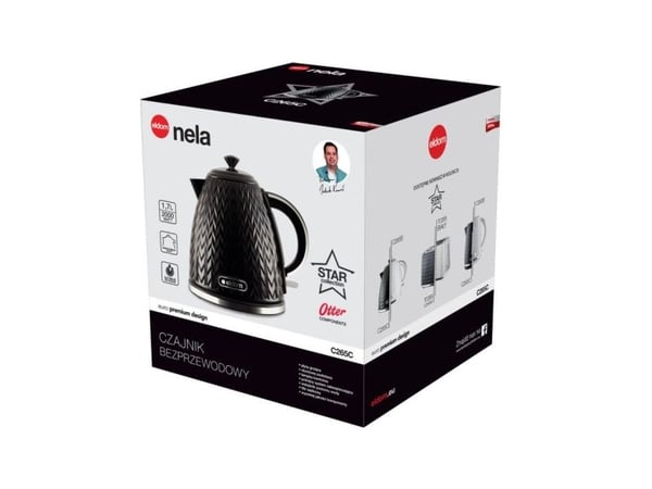 ELDOM C265C NELA, 1,7 l, 2000 W, Sort, Vannivåindikator, Trådløs, Filtrering