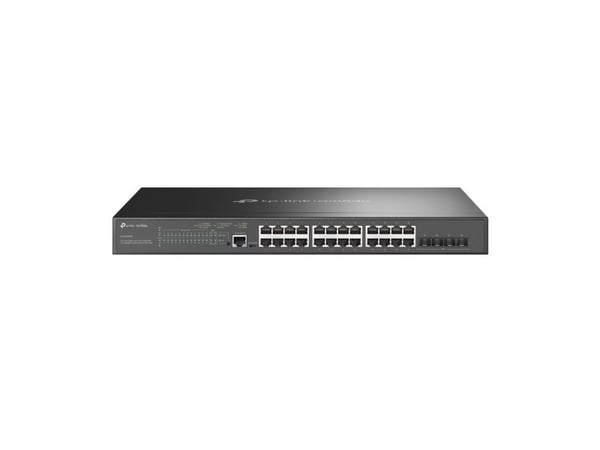 TP-Link JetStream TL-SG3428XMP - V1 - switch - Styrt - 24 x 10/100/1000 (PoE+) + 4 x 10 Gigabit SFP+ - rackmonterbar - PoE+ (384 W)