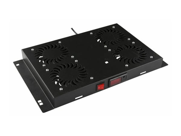 Lanview by Logon - Rackviftemodultermostat - digital - med termostat - takmonterbar - svart - 1U - 19"