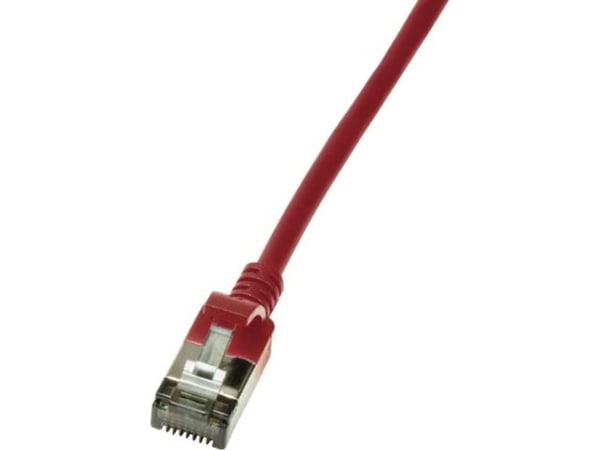 LogiLink SlimLine - Koblingskabel - RJ-45 (hann) til RJ-45 (hann) - 1 m - STP - CAT 6a - halogenfri, formstøpt, uten hindringer, flertrådet - rød, ...