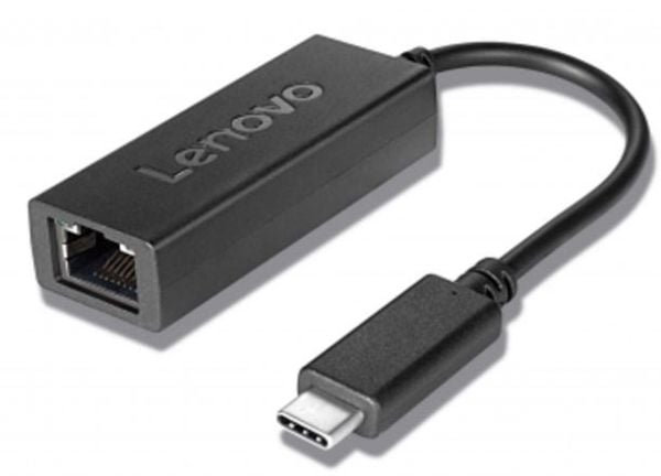 Lenovo - Nettverksadapter - USB-C - Gigabit Ethernet x 1 - svart - for IdeaPad 1 14; 3 14; 5 Pro 14; ThinkBook 13x G2 IAP; 14s Yoga G2 IAP; Yoga Sl...
